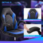 PU Leather Ergonomic Office Chair Swivel Computer Gaming Chair With Lumbar Support - Image 8